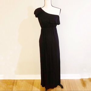 Color Me Red Black Maxi One Shoulder Dress | Size Small
